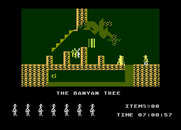 Jet Set Willy for Atari 8-bit - The Banyan Tree; this is a narrow path to get through!