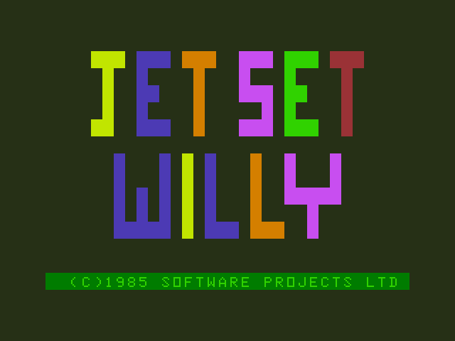 Jet Set Willy Dragon 32/64 Screenshot: Title screen.