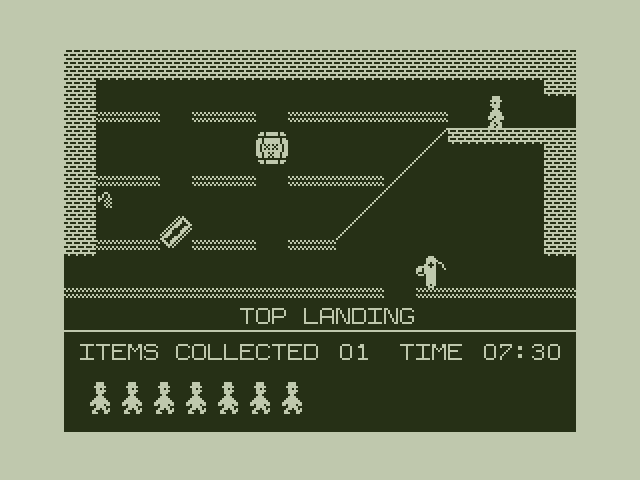Jet Set Willy Dragon 32/64 Screenshot: Here's the Top Landing...