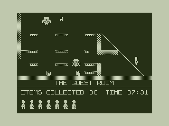 Jet Set Willy Dragon 32/64 Screenshot: Can you get through the guest room?
