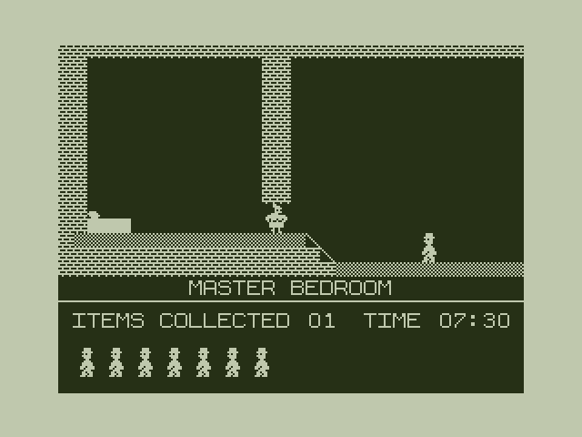 Jet Set Willy Dragon 32/64 Screenshot: Master Bedroom...looks like a dead end...