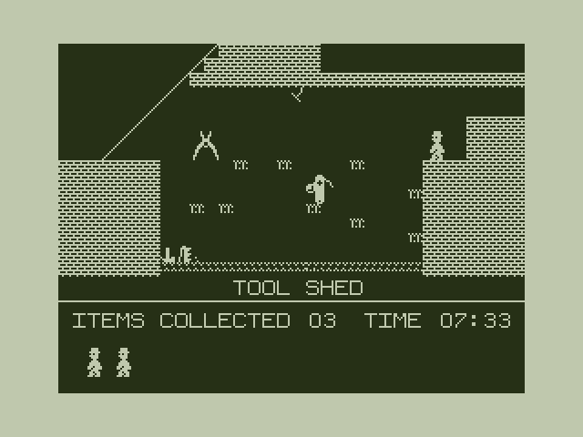 Jet Set Willy Dragon 32/64 Screenshot: The tool shed can prove to be tricky.