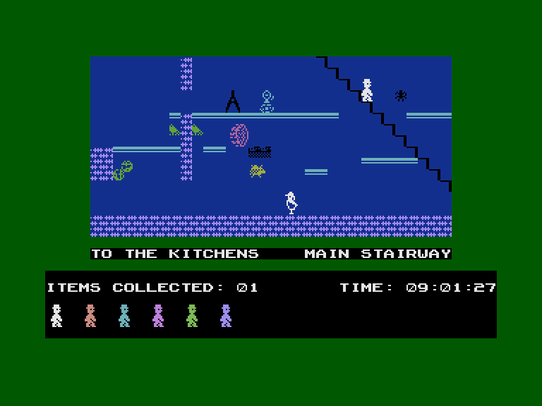 Jet Set Willy Commodore 16 & Plus/4 Screenshot: To the kitchens!