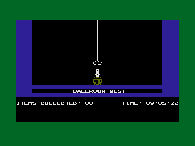 Jet Set Willy Commodore 16 & Plus/4 Screenshot: Game over.