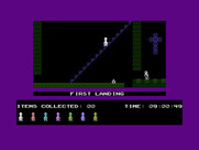 Jet Set Willy for Commodore 16 & Plus/4 - Walking down the first landing stairs...
