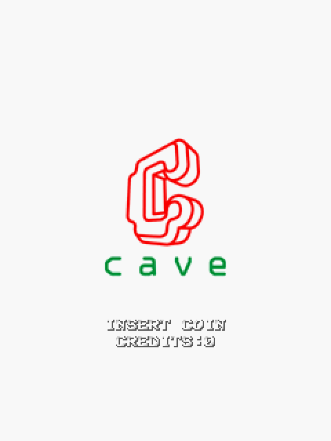 Mushihimesama Futari Ver 1.5 Arcade Screenshot: Cave logo screen.