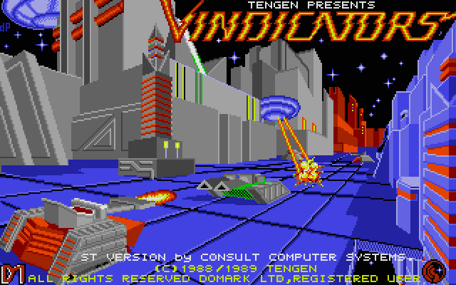 Vindicators Atari ST Screenshot: Title screen.