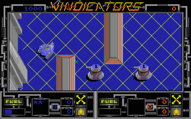 Vindicators Atari ST Screenshot: Navigating a well guarded maze!