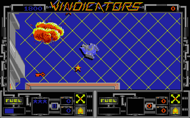 Vindicators Atari ST Screenshot: One enemy destroyed, more to go...