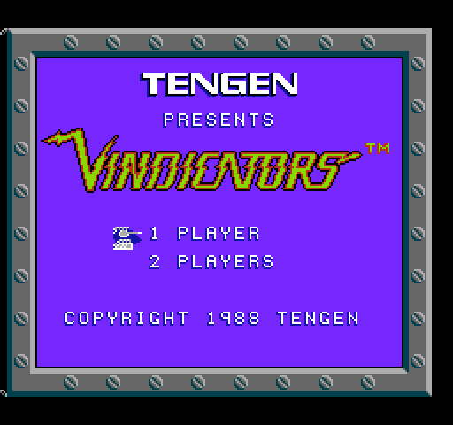 Vindicators NES / Famicom Screenshot: Title screen.