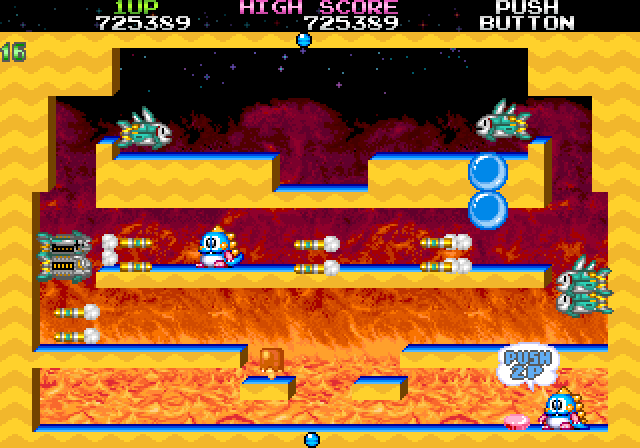Bubble Symphony Arcade Screenshot: Incoming missiles, I'll need to act quick!