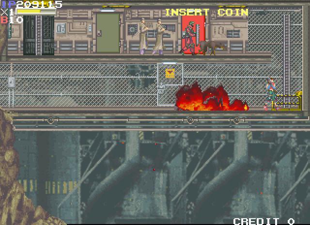 Elevator Action II Arcade Screenshot: Blowing stuff up...