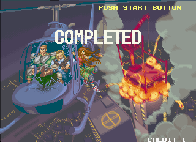 Elevator Action II Arcade Screenshot: Mission complete...