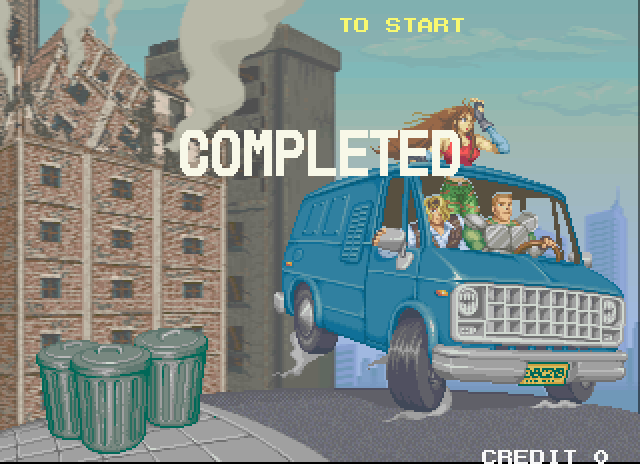 Elevator Action II Arcade Screenshot: Each level has a unique graphic when completed.