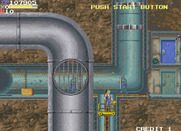 Elevator Action II for Arcade - Riding a platform up to the next floor...