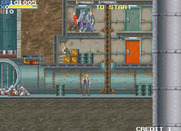Elevator Action II for Arcade - There's a red door; I'll need to find an elevator up there...