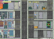 Elevator Action II for Arcade - Open blue doors for a random bonus.