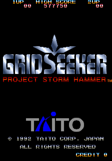 Grid Seeker: Project Storm Hammer Arcade Screenshot: Title screen.