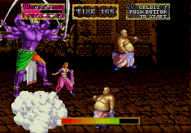 Arabian Magic Arcade Screenshot: Use the genie bottles to call for help.