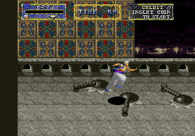 Arabian Magic Arcade Screenshot: Leap past these ground obstacles...