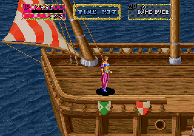 Arabian Magic Arcade Screenshot: The deck of a pirate ship...