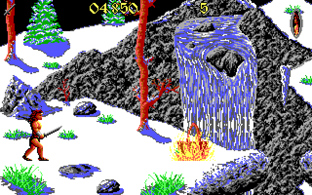 Unreal IBM PC/Compatibles Screenshot: This part of the game is 2D and moves horizontally.