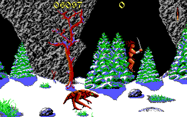 Unreal IBM PC/Compatibles Screenshot: Strange creatures jump up from the ground here!