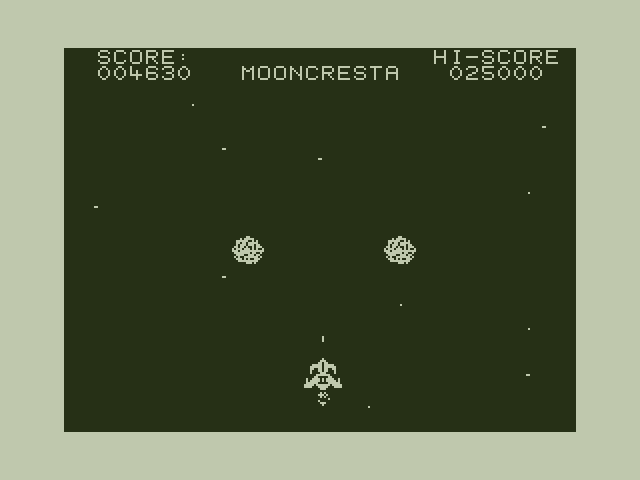 Moon Cresta Dragon 32/64 Screenshot: Blast the incoming asteroids...