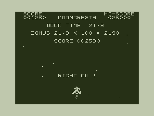 Moon Cresta Dragon 32/64 Screenshot: Docking successful!