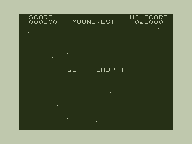 Moon Cresta Dragon 32/64 Screenshot: I crashed; get ready for the next ship to take its place!