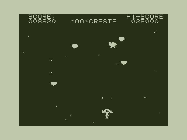 Moon Cresta Dragon 32/64 Screenshot: Blasting away...