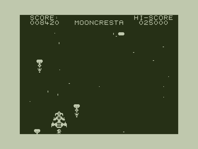 Moon Cresta Dragon 32/64 Screenshot: Don't get hit by incoming enemies...