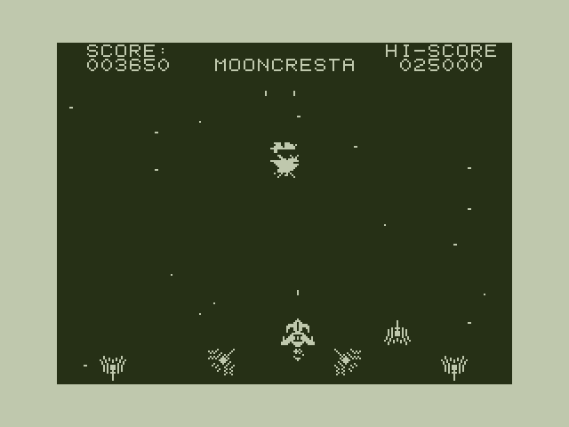 Moon Cresta Dragon 32/64 Screenshot: These ships will appear and disappear randomly...