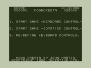 Moon Cresta for Dragon 32/64 - The main menu.