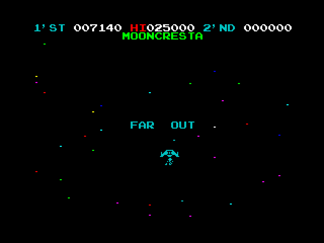 Moon Cresta ZX Spectrum Screenshot: Far out!
