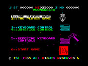 Moon Cresta for ZX Spectrum - Main menu.