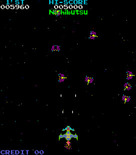 Moon Cresta for Arcade - There are a variety of enemy formations you'll encounter.