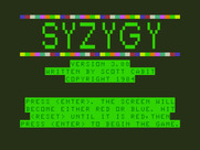 Syzygy for TRS-80 Color Computer - The CoCo version of the game has a calibration screen so the correct colors are displayed.