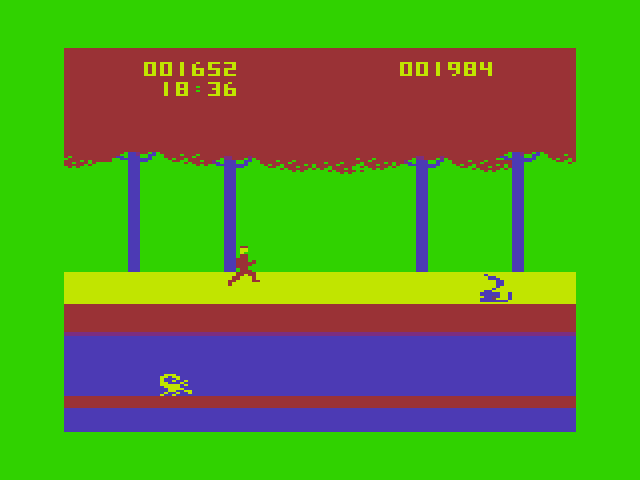 Trapfall Dragon 32/64 Screenshot: Watch out for snakes; and pits that suddenly appear!