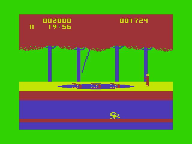 Trapfall Dragon 32/64 Screenshot: Aligator infested ponds block your progress!