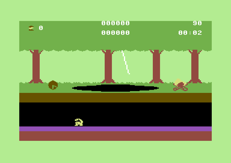 Trapfall Commodore 64 Screenshot: Random screens are shown during the game demo.