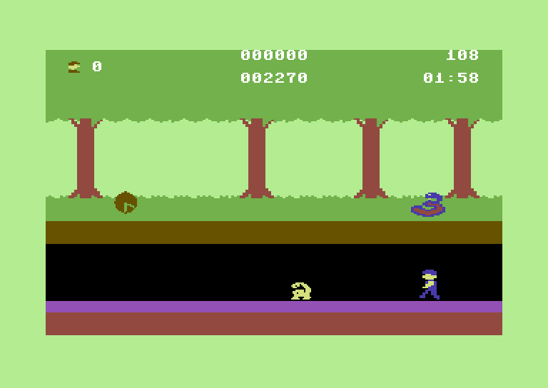 Trapfall Commodore 64 Screenshot: Scorpions get in the way when underground.