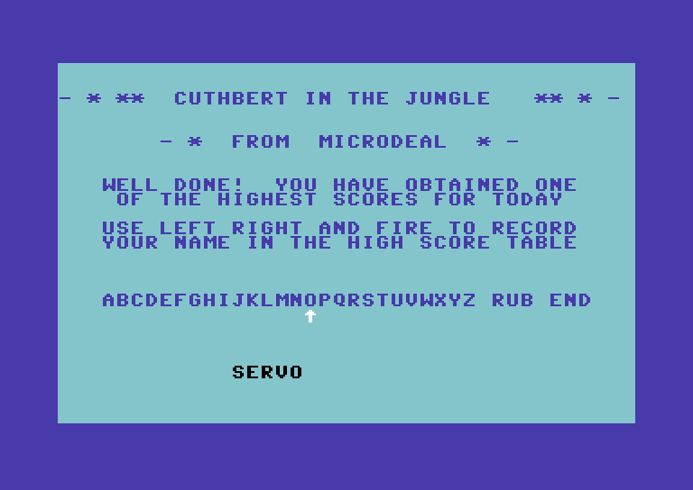 Trapfall Commodore 64 Screenshot: A new high score!