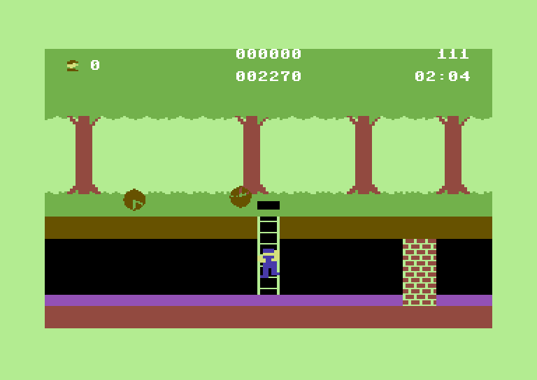 Trapfall Commodore 64 Screenshot: Climbing up a ladder...
