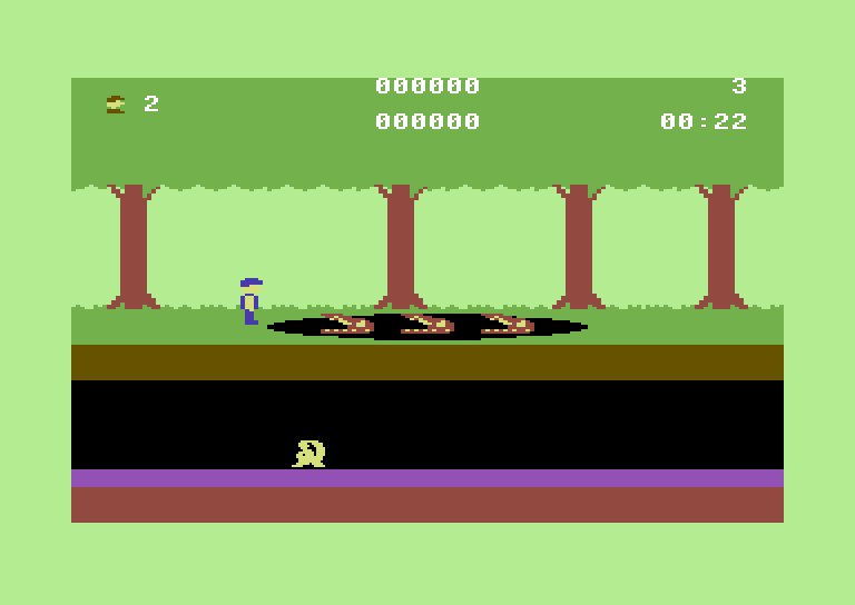 Trapfall Commodore 64 Screenshot: Alligator infested swamps!