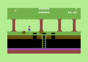 Trapfall for Commodore 64 - Jumping over rolling logs...