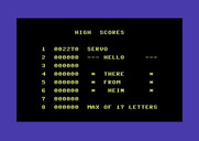Trapfall for Commodore 64 - The high score table.