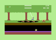Trapfall for Commodore 64 - Use vines to swing over pits.