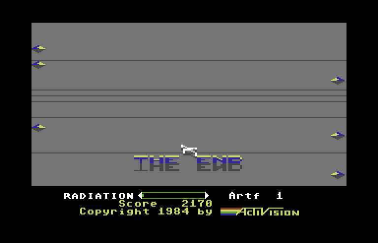Pastfinder Commodore 64 Screenshot: Game over.