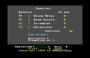 Pastfinder for Commodore 64 - Select a few supplies before you head out...